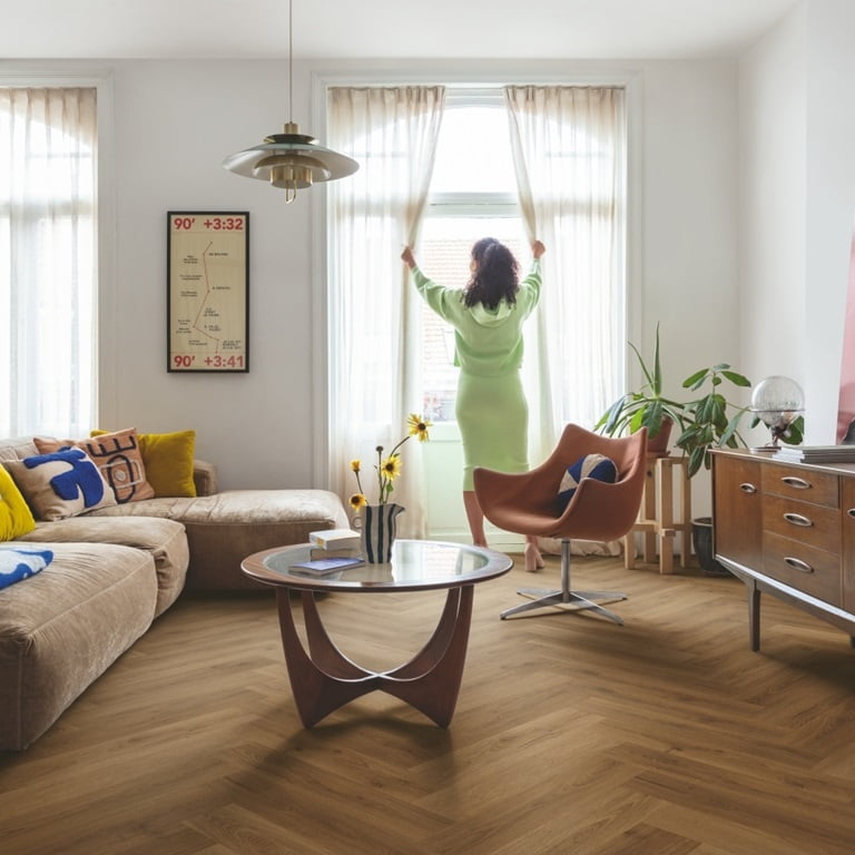 Roble caramelo botánico AVHBU40364 Baldosas vinilo en espiga Ciro Quick Step